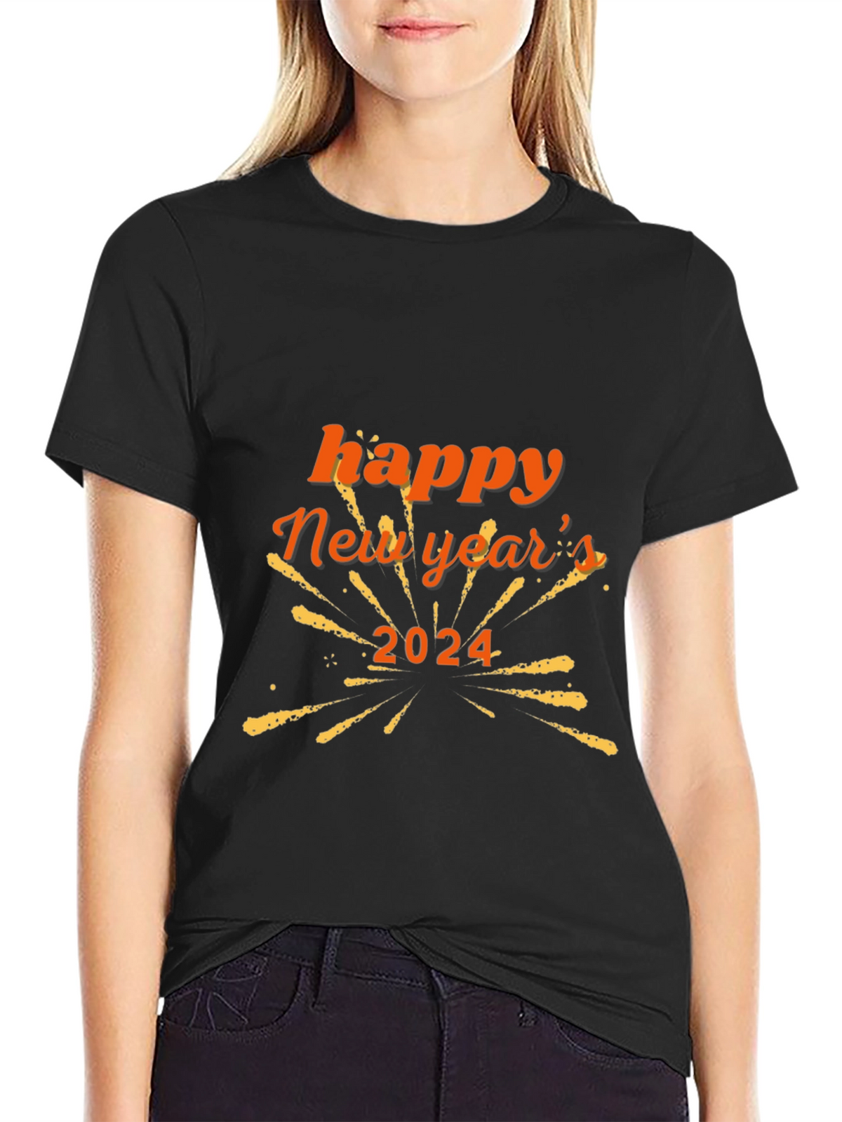 Happy New Year 2024 Black T-Shirt