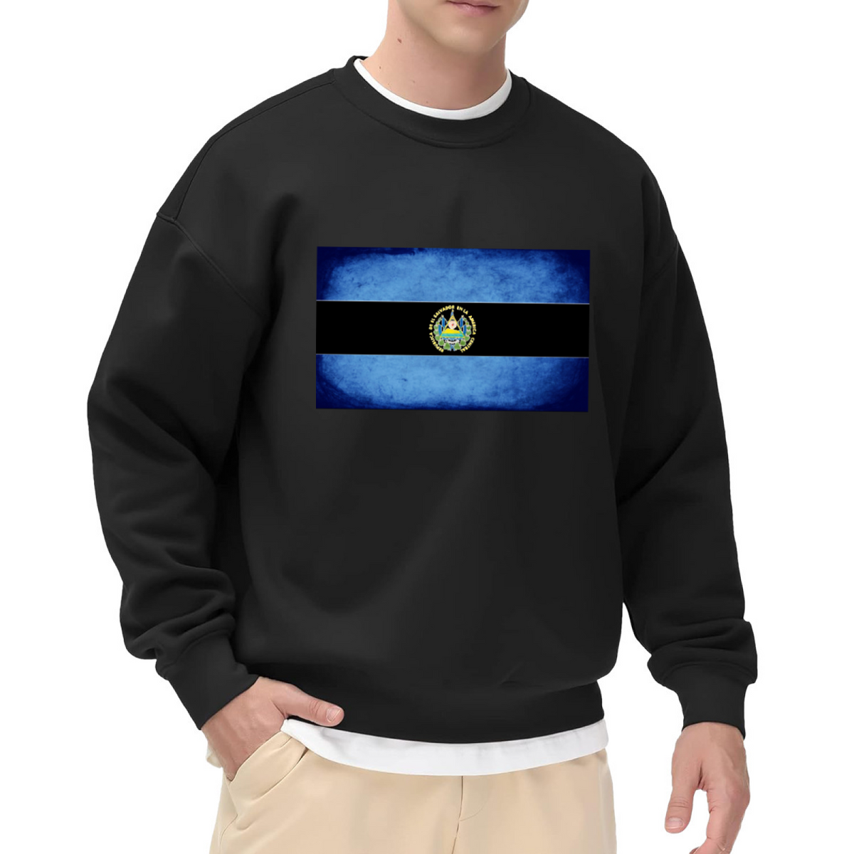 Nicaragua Flag Crest Crewneck Sweatshirt - Vintage Patriotic National Flag Pullover, Heritage Pride Graphic, Travel Souvenir