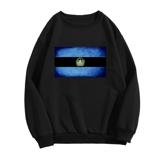 Nicaragua Flag Crest Crewneck Sweatshirt - Vintage Patriotic National Flag Pullover, Heritage Pride Graphic, Travel Souvenir