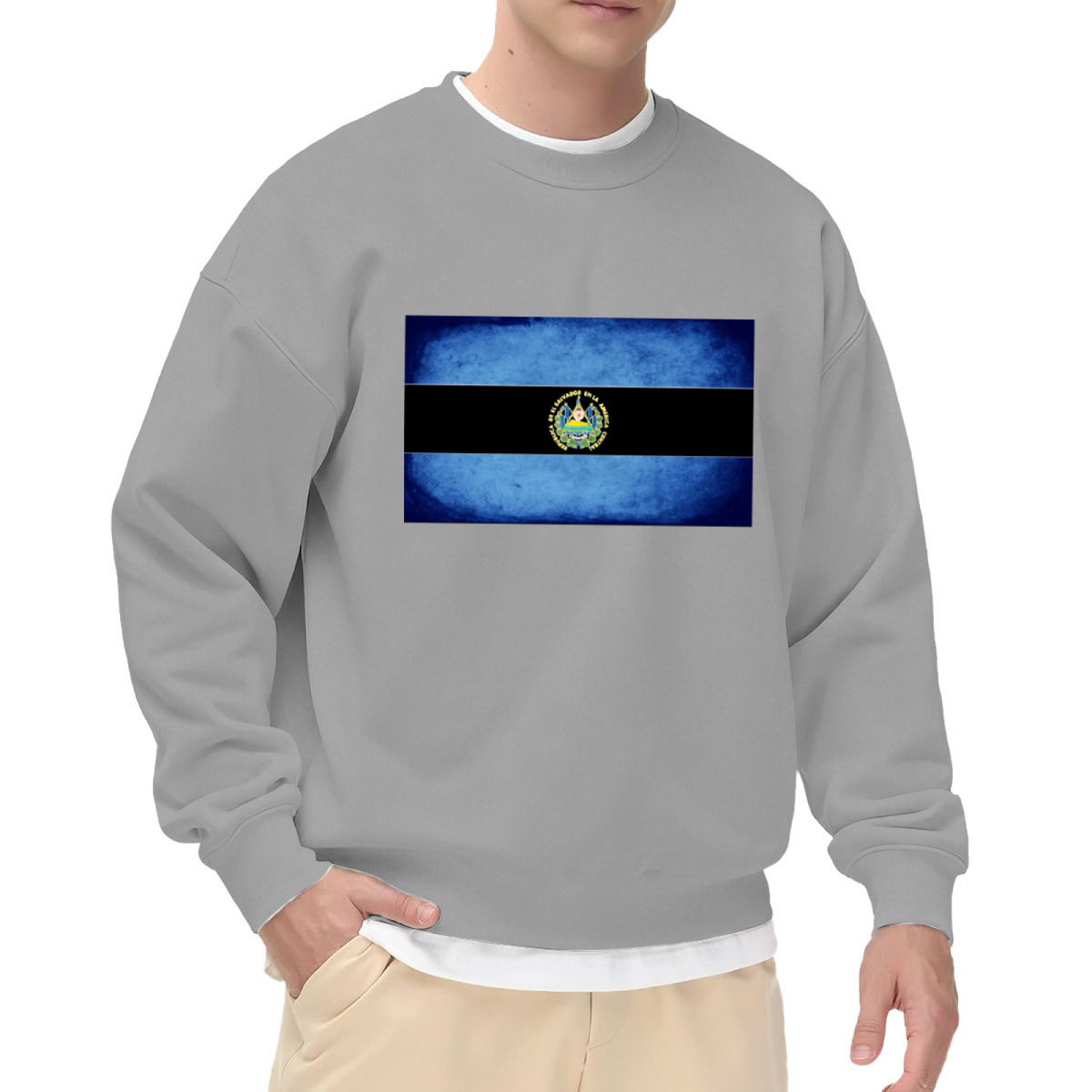 Nicaragua Flag Crest Crewneck Sweatshirt - Vintage Patriotic National Flag Pullover, Heritage Pride Graphic, Travel Souvenir