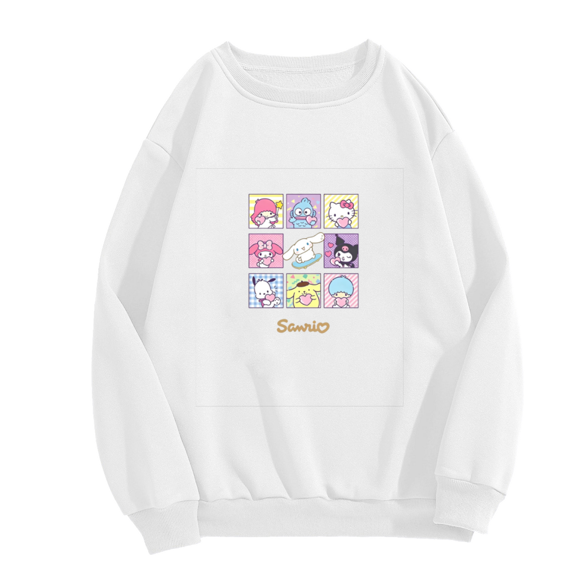 Sanrio All?Stars Grid Character Collage Crewneck Sweatshirt