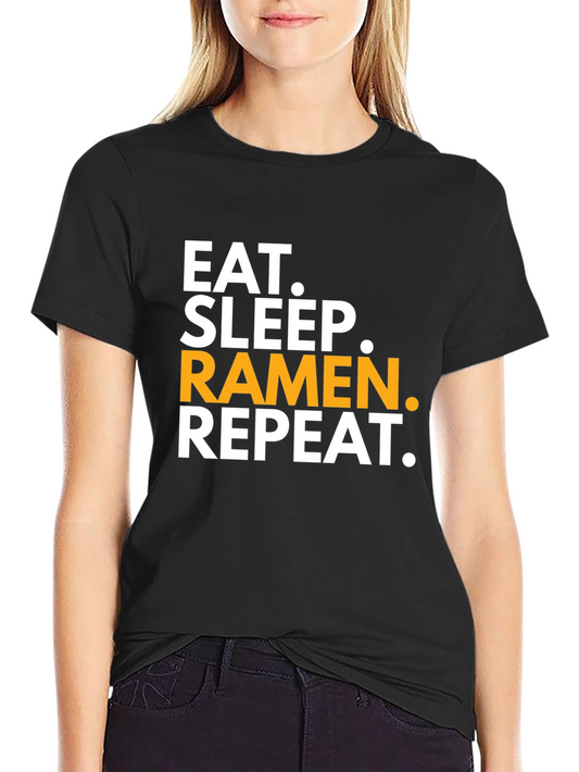 Eat Sleep Ramen Repeat Black T-Shirt