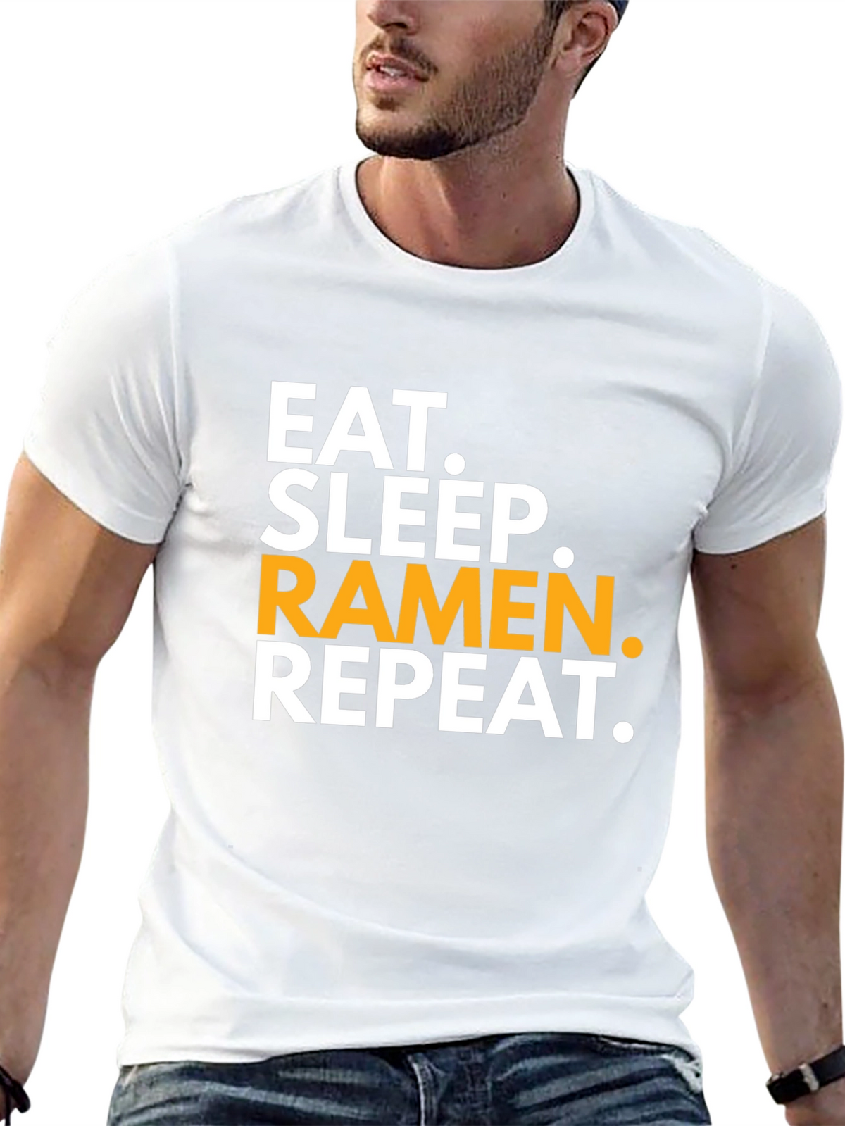 Eat Sleep Ramen Repeat Black T-Shirt
