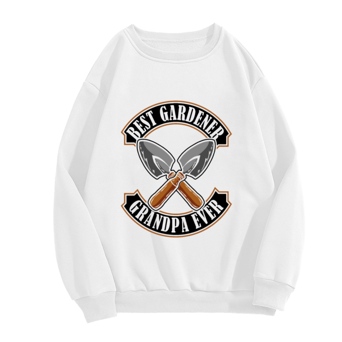 Best Gardener Grandpa Ever Crewneck Sweatshirt | Gardening Trowels Pullover, Crossed Garden Tools Graphic Top, Grandpa Gift