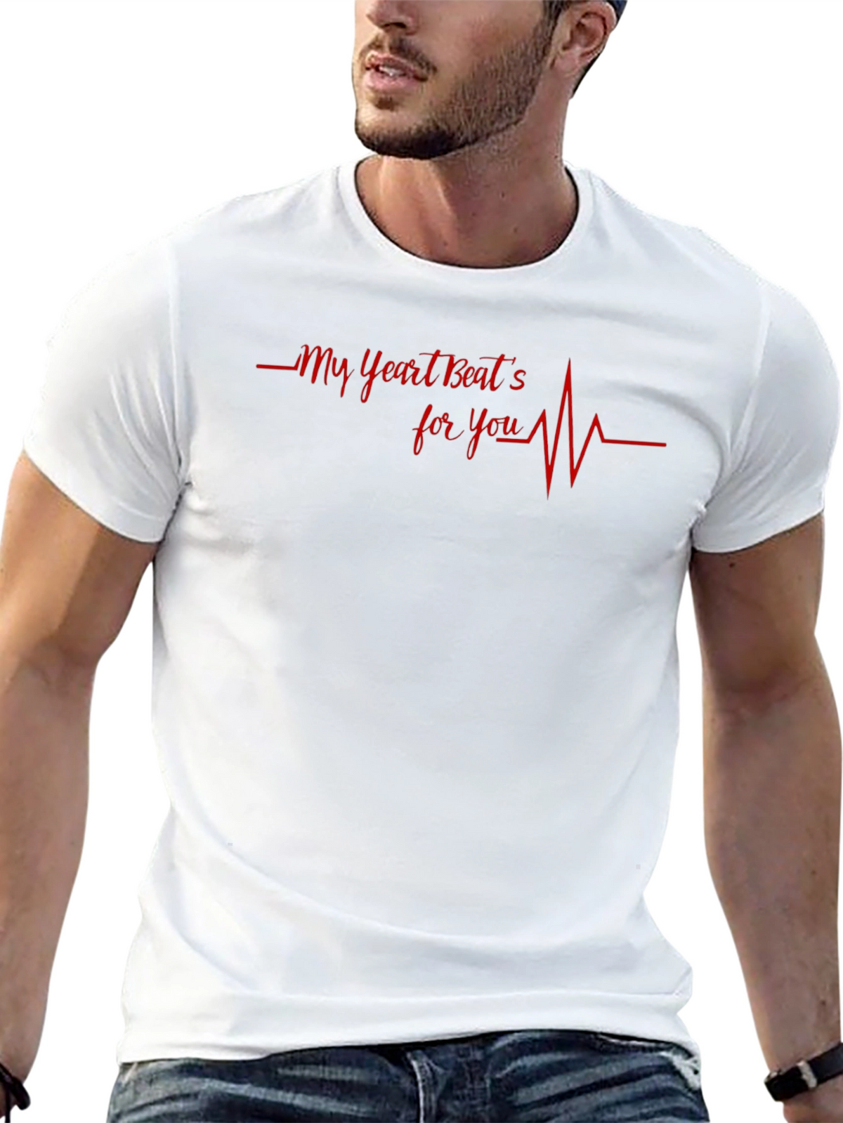 Heartbeat For You Graphic Tee - Black