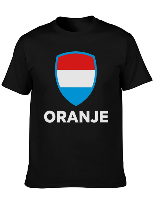 Oranje T-Shirt with Luxembourg Flag Shield Graphic