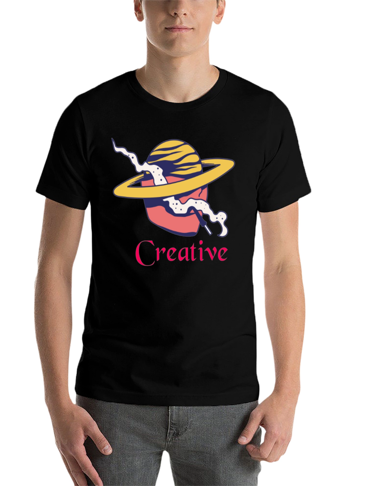 Creative Graphic T-Shirt - Stylish Planet Design