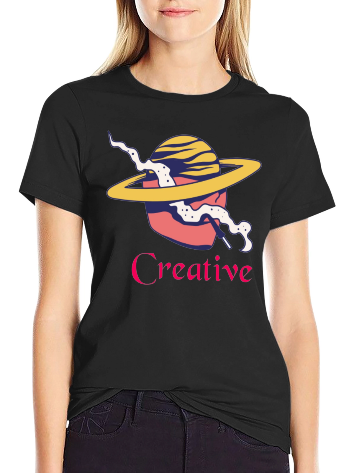 Creative Graphic T-Shirt - Stylish Planet Design