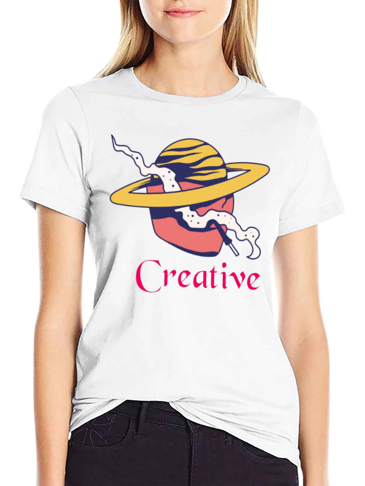 Creative Graphic T-Shirt - Stylish Planet Design