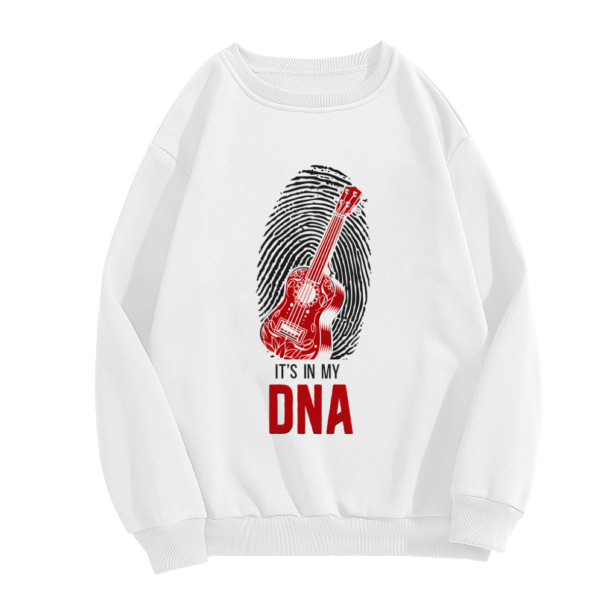 It's In My DNA Guitar Fingerprint Music Crewneck Sweatshirt | Rock Guitarist Passion Pullover, Musician Gift