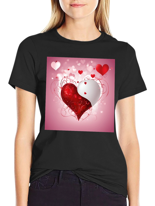 Yin Yang Heart Graphic Tee - Stylish & Unique Design