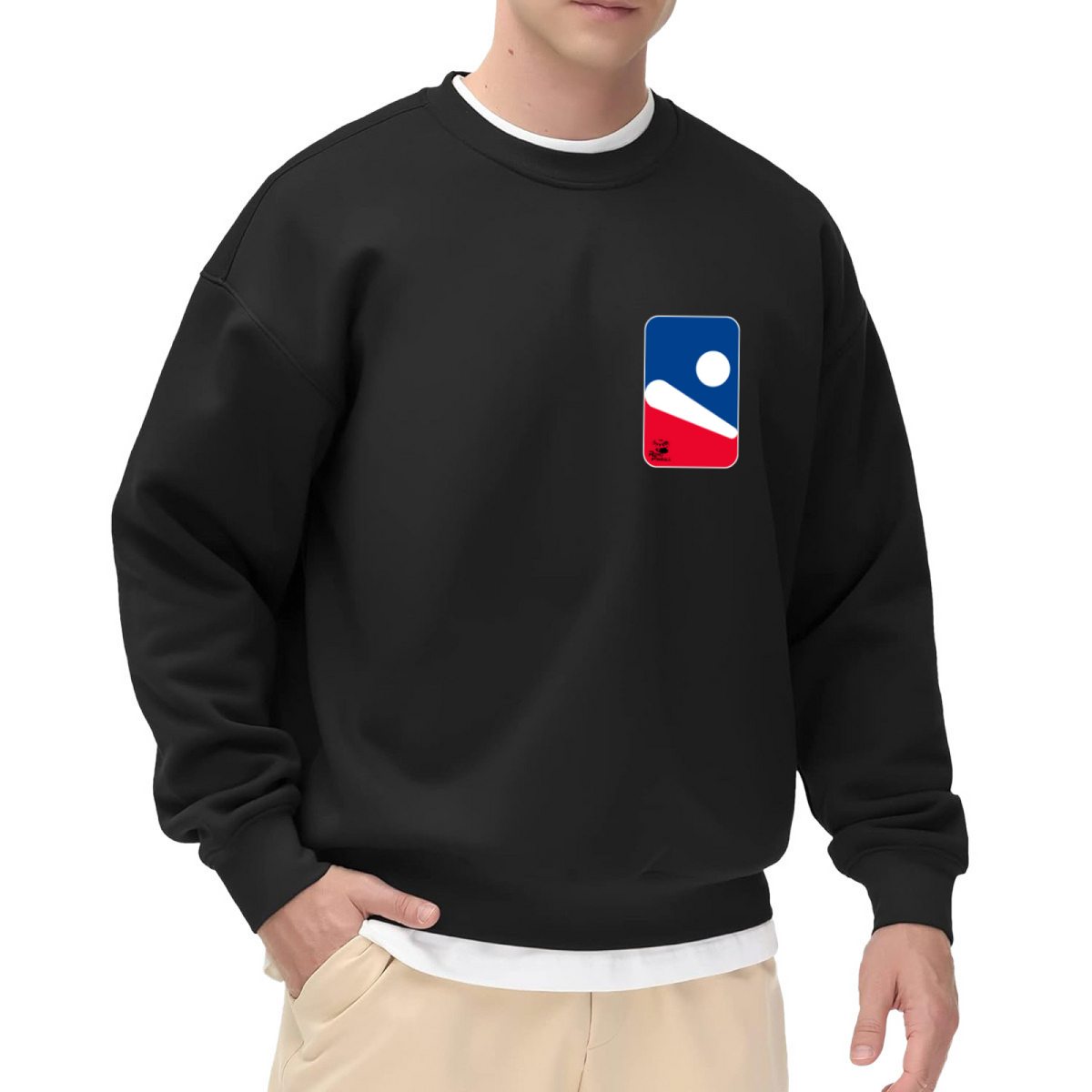 Retro Wave Sun Block Crewneck Sweatshirt, Minimalist Abstract Badge Pullover, Graphic Art Gift