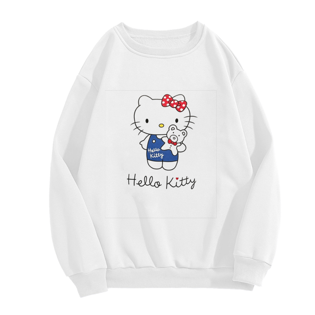 Teddy?Bear Holding Hello Kitty Sweet Crewneck Sweatshirt
