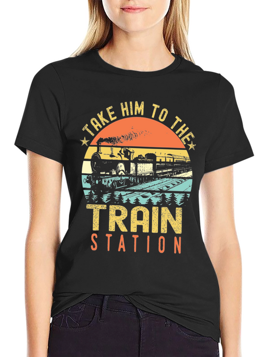 Take Him To The Train Station Retro T-Shirt