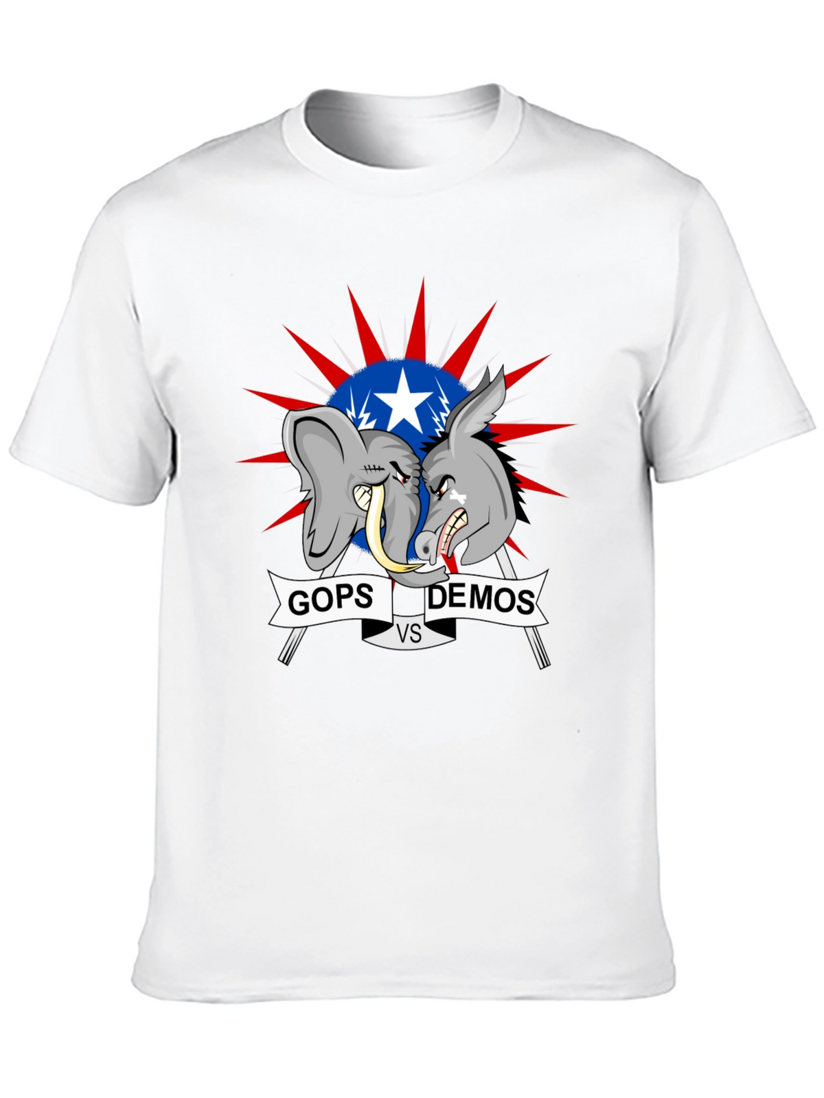 Political T-Shirt: GOPs vs DEMOs Cartoon