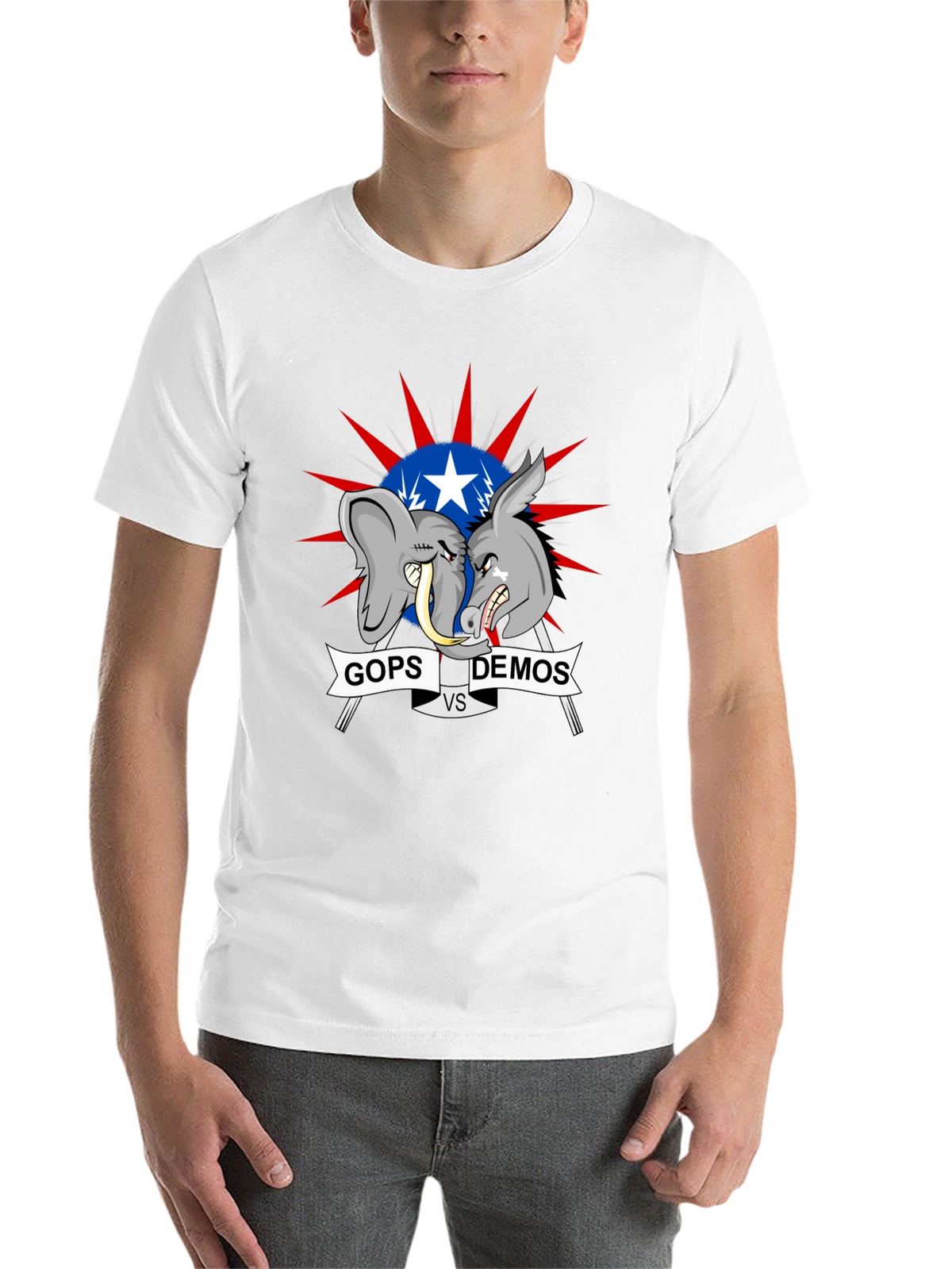 Political T-Shirt: GOPs vs DEMOs Cartoon