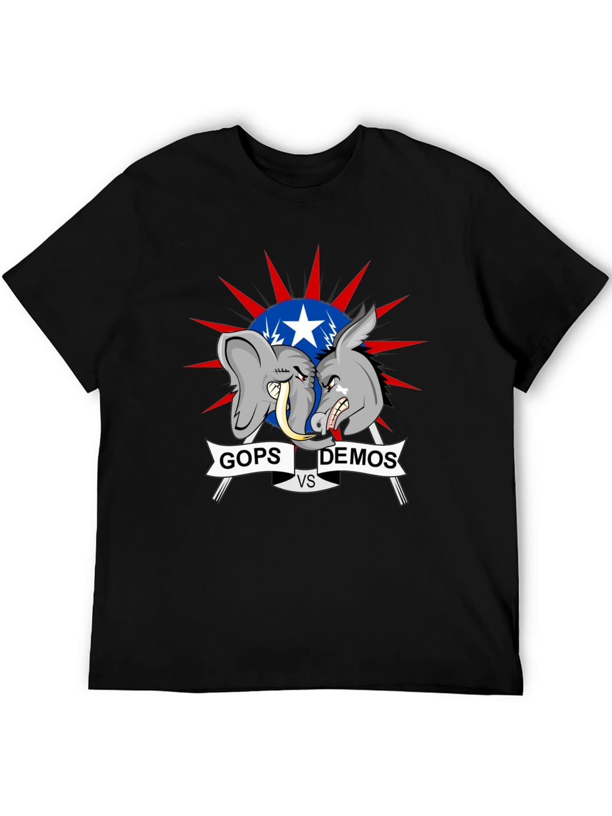 Political T-Shirt: GOPs vs DEMOs Cartoon