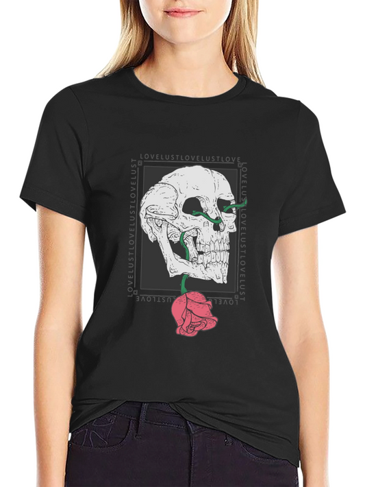 Skull & Rose Graphic T-Shirt - Edgy Streetwear