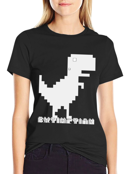 Extinction Pixel Dinosaur Black T-Shirt