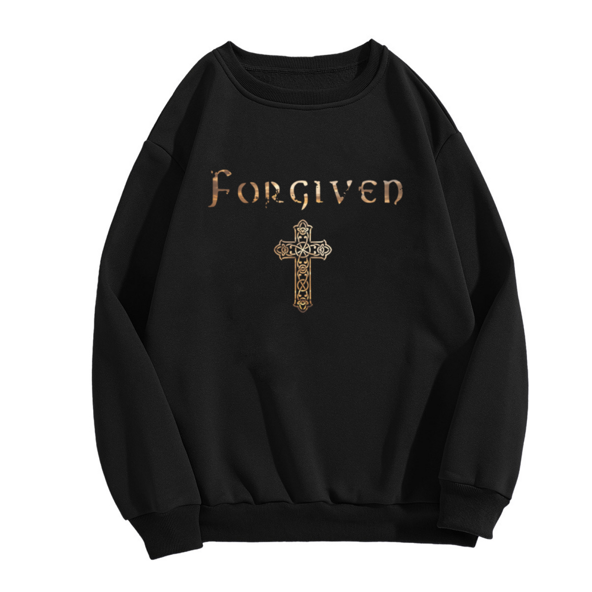 Forgiven Celtic Cross Crewneck Sweatshirt - Christian Faith Graphic Pullover, Religious Gift, Vintage Gospel Top