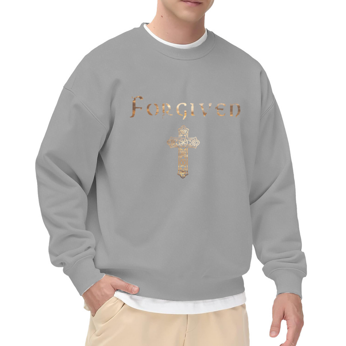 Forgiven Celtic Cross Crewneck Sweatshirt - Christian Faith Graphic Pullover, Religious Gift, Vintage Gospel Top