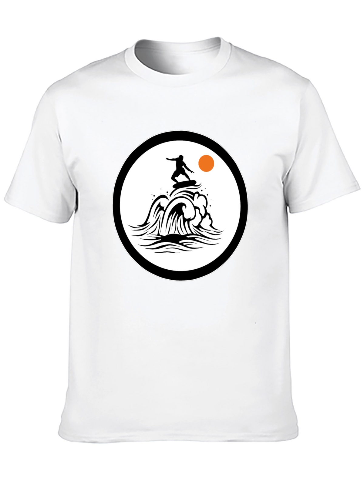 Surfer Wave Graphic Black T-Shirt