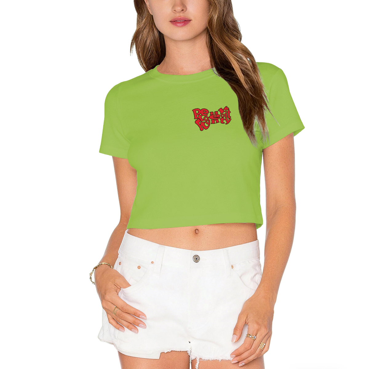 Retro Text Graphic Black Cropped T?Shirt