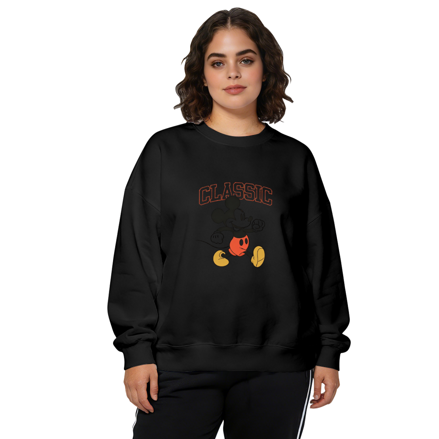 Classic Mickey Mouse Retro Graphic Crewneck Sweatshirt