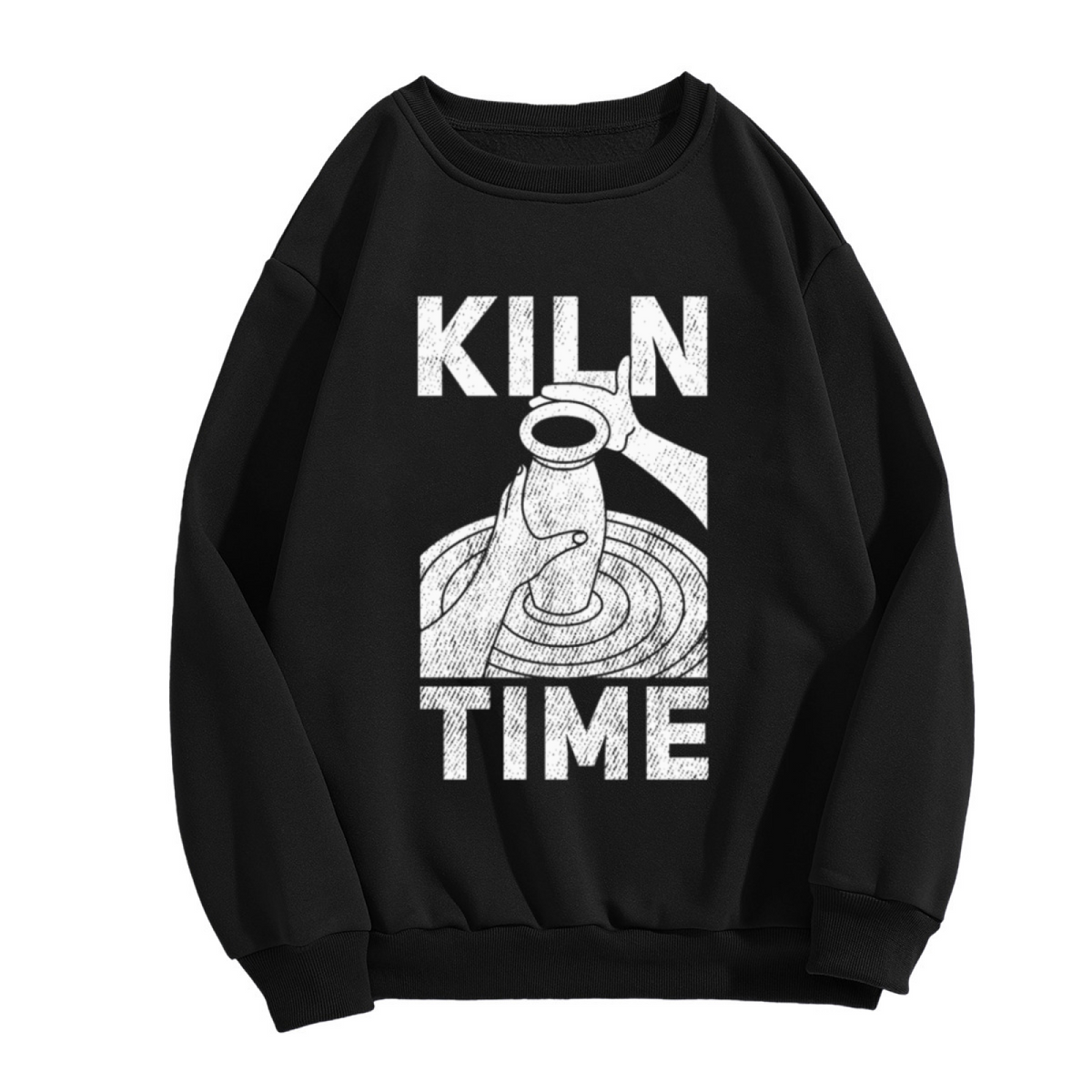 Kiln Time Crewneck Sweatshirt - Pottery Lover Graphic Pullover, Ceramic Artist Gift, Wheel Throwing Humor Top