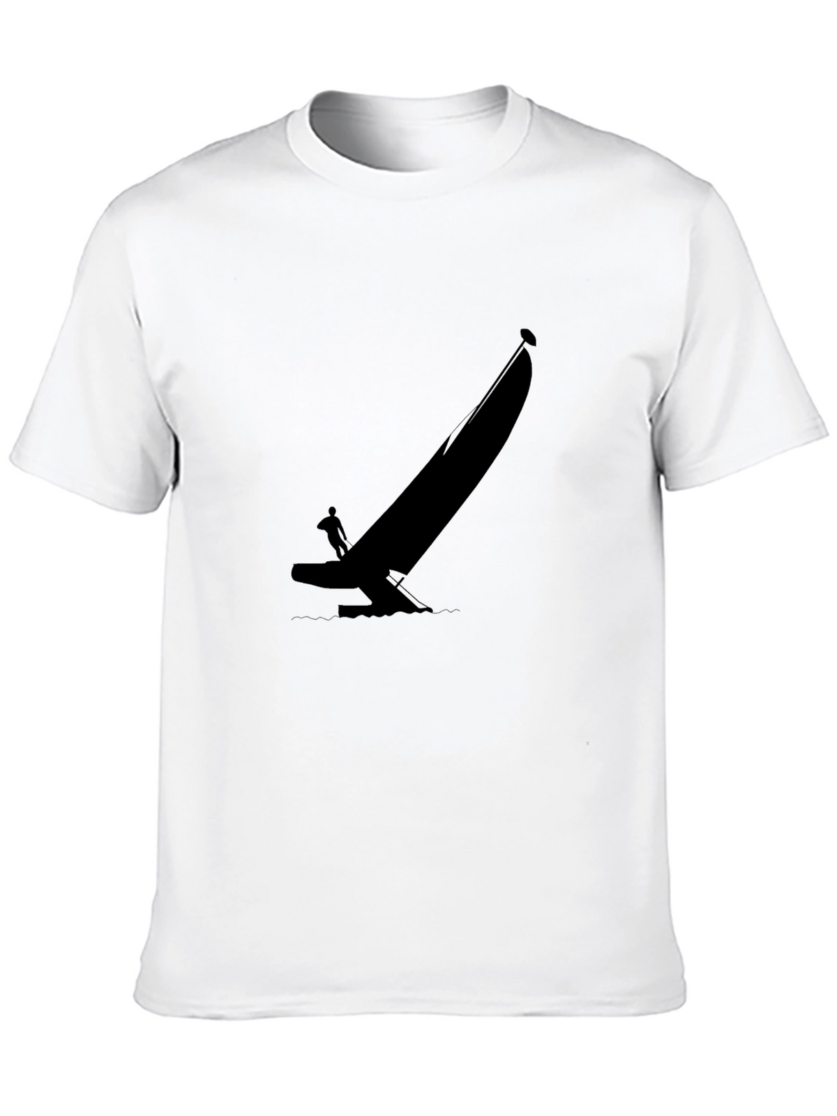 Black T-Shirt with Sailboat Graphic