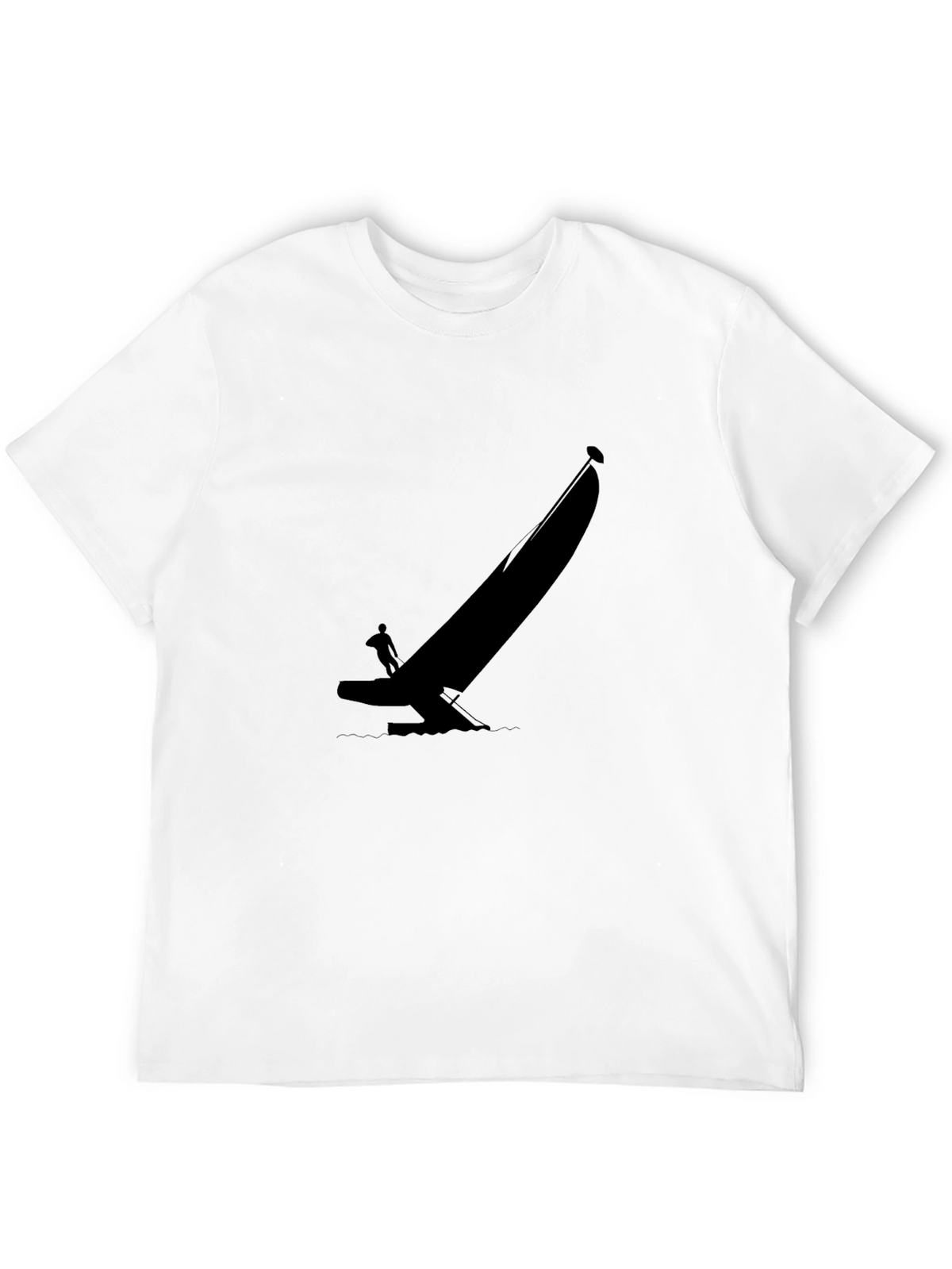 Black T-Shirt with Sailboat Graphic