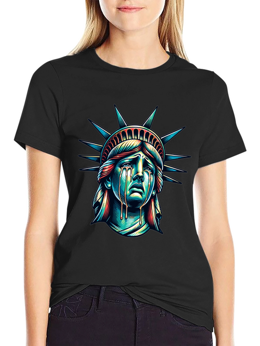 Distressed Statue of Liberty Graphic T-Shirt
