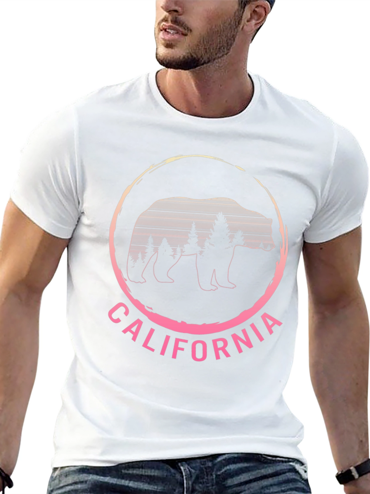California Bear Graphic T-Shirt - Black