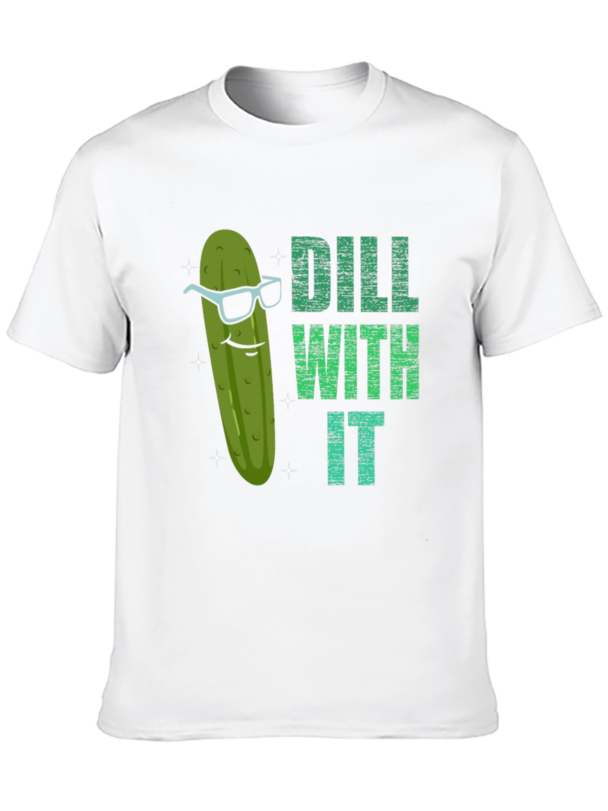 Dill With It Funny Pickle Graphic T-Shirt