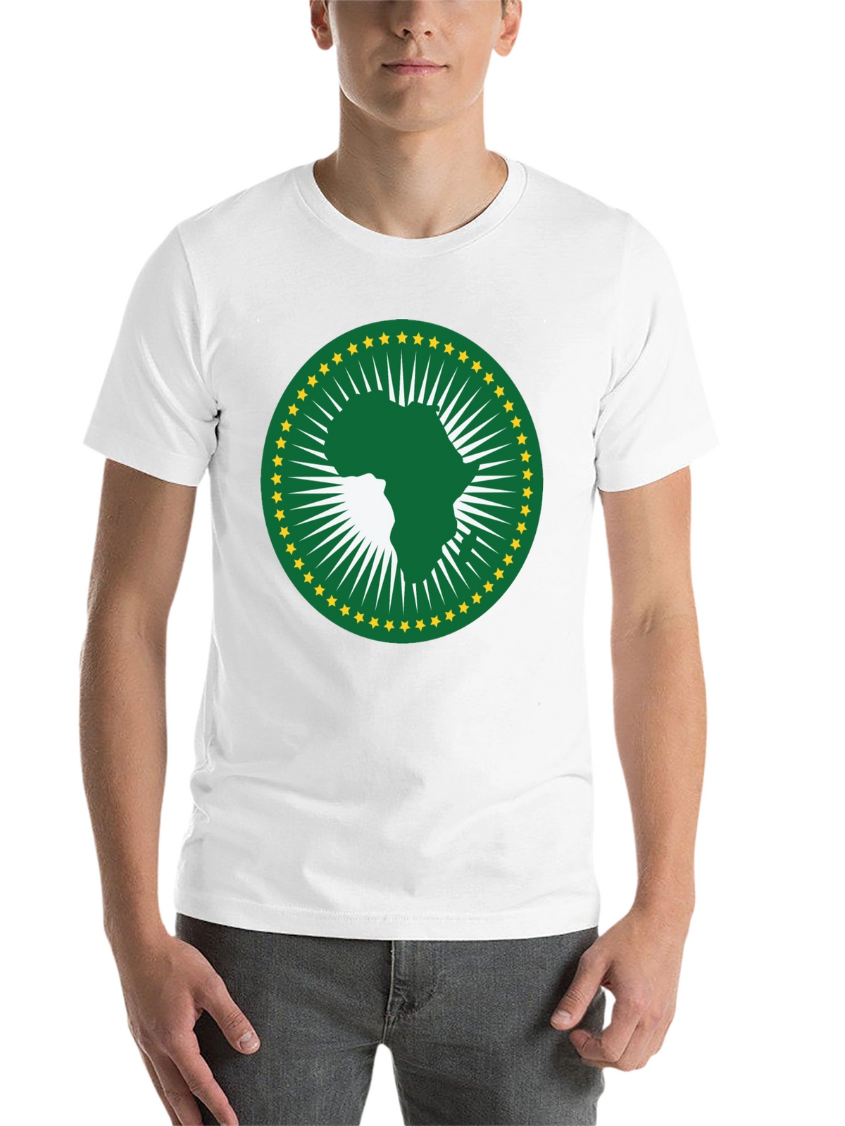 African Union T-Shirt - Green & Gold Africa Logo