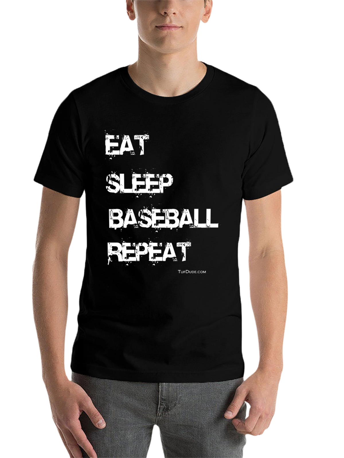 Eat Sleep Baseball Repeat Black Graphic Tee