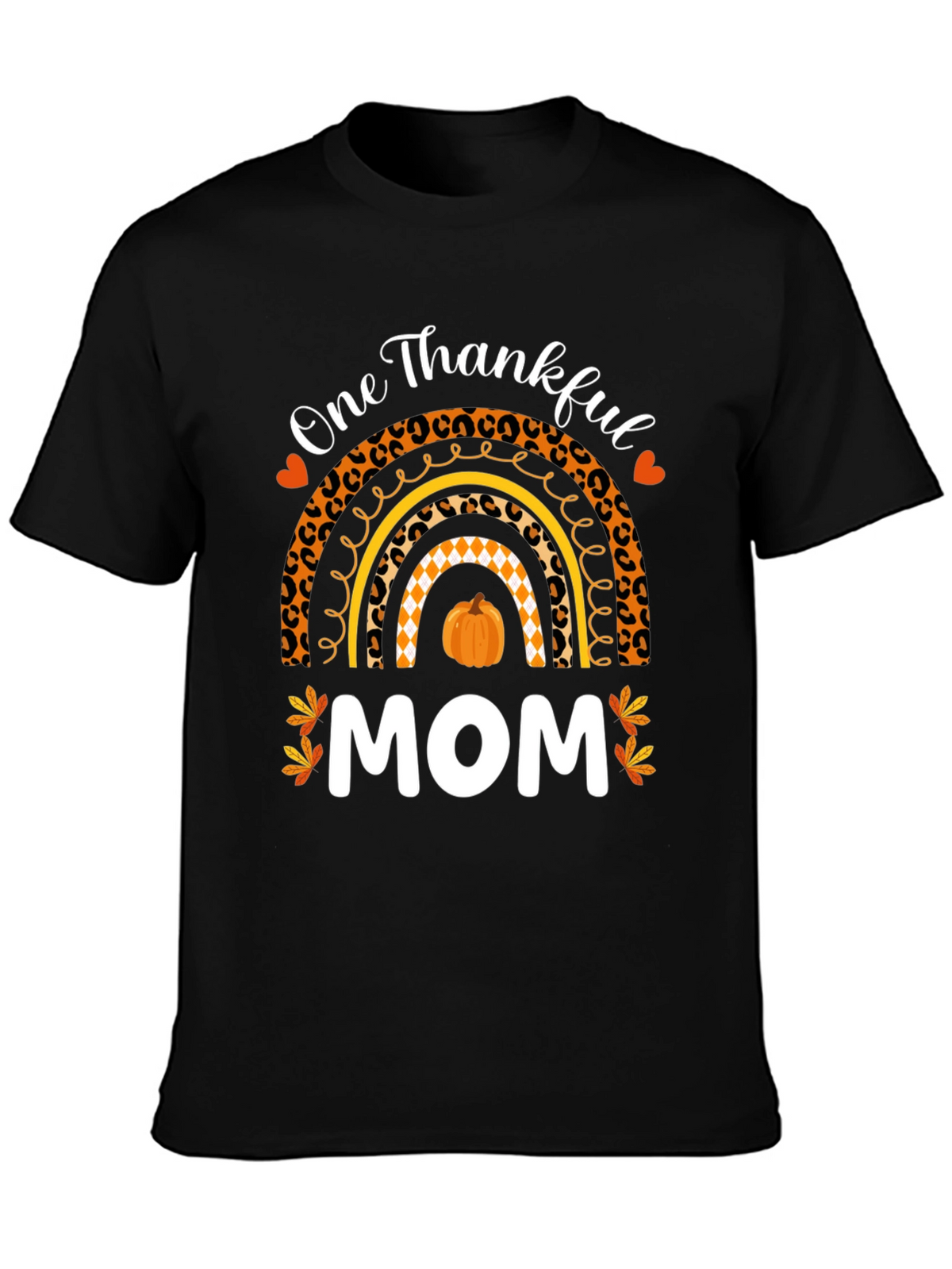 Thankful Mom T-Shirt - Fall Rainbow Thanksgiving Tee
