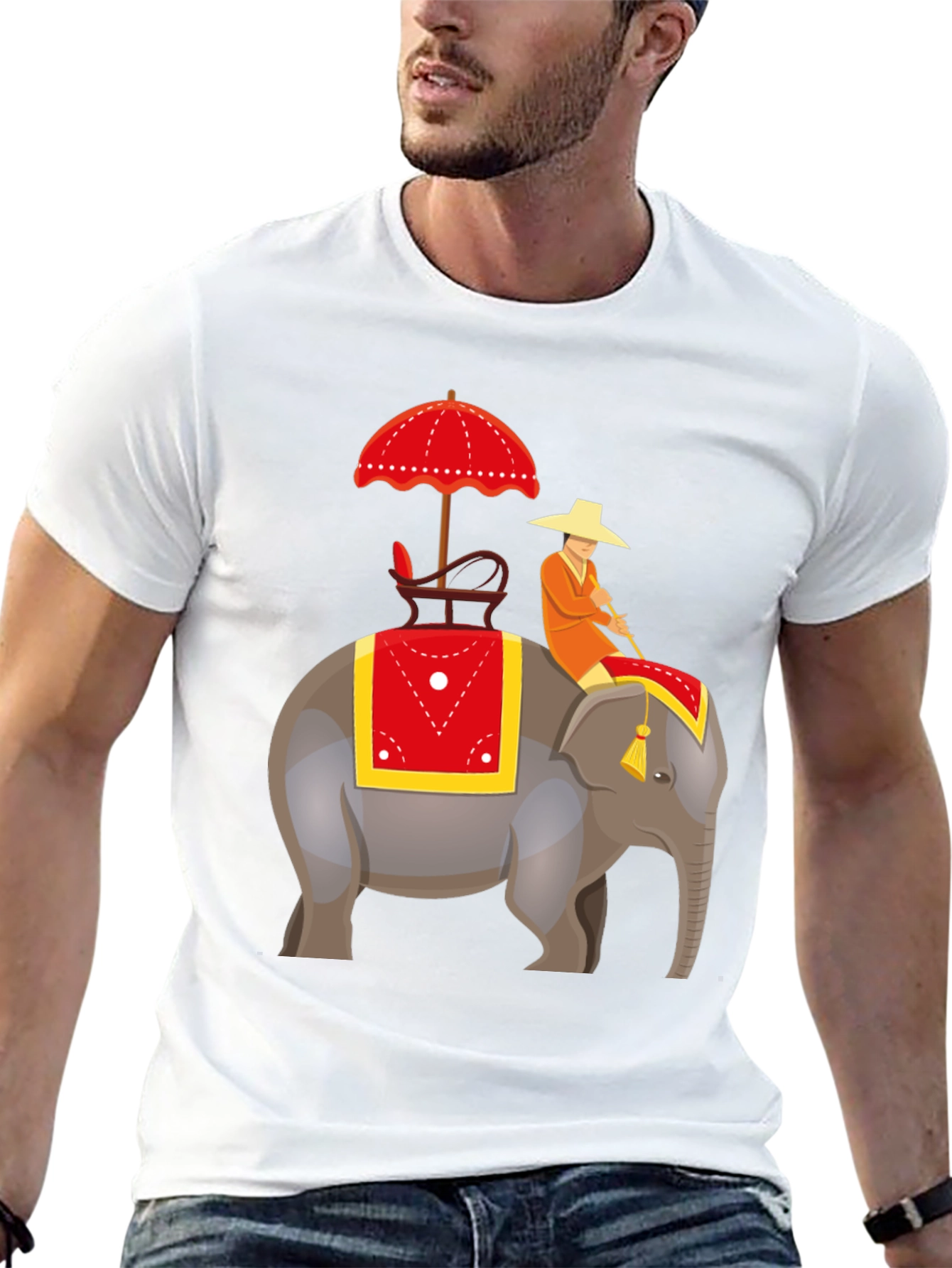 Elephant Rider Graphic Tee - Unique Design