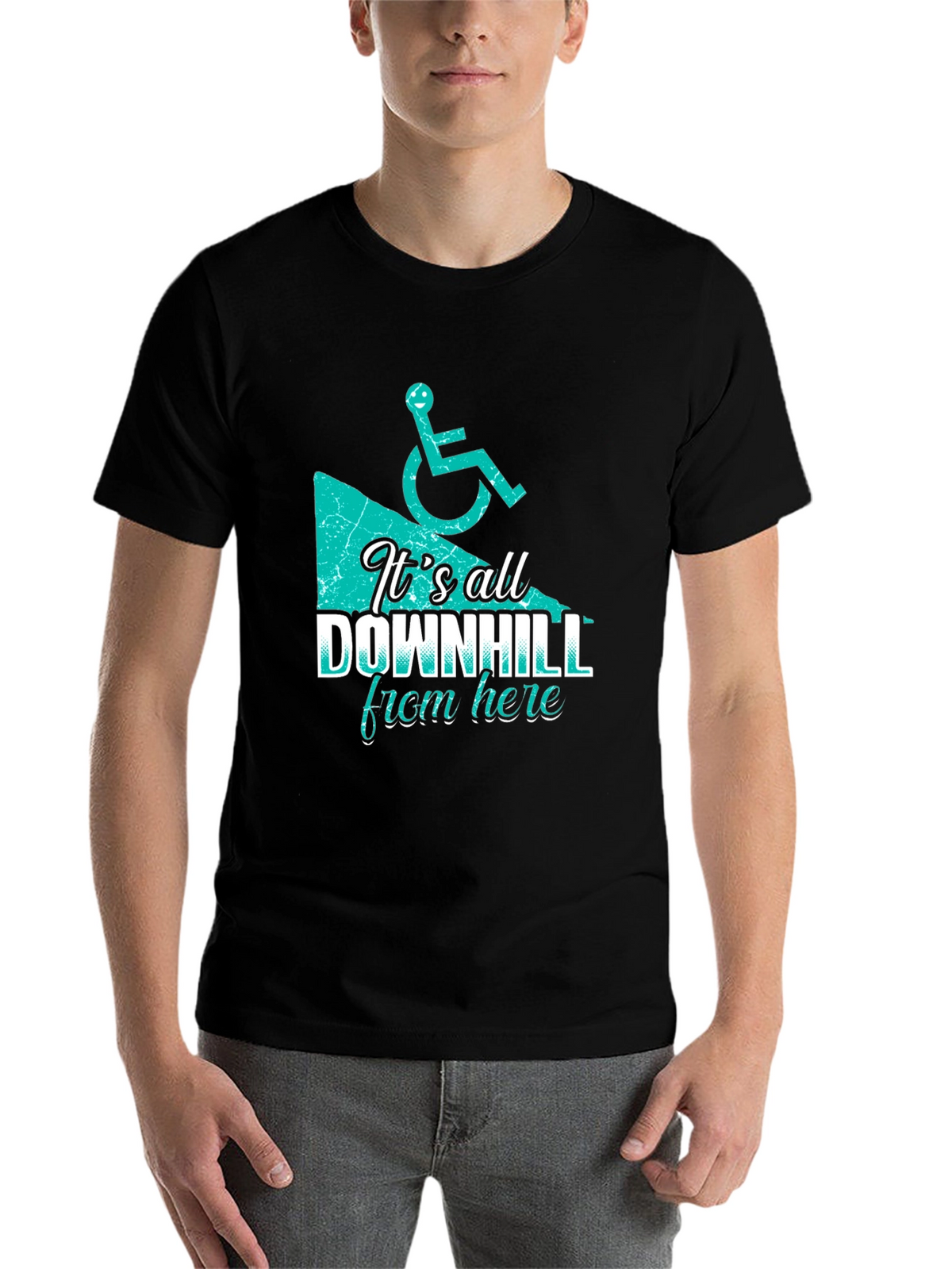 Its All Downhill From Here - Funny T-Shirt