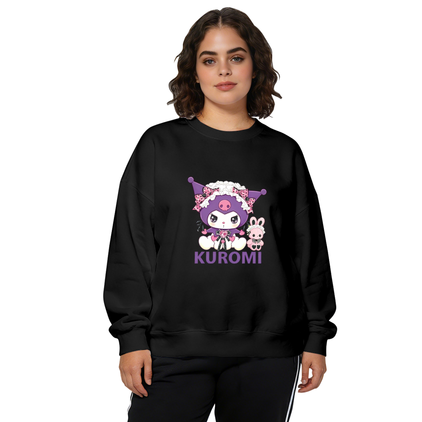 Cool Gothic Kuromi Character Crewneck Sweatshirt