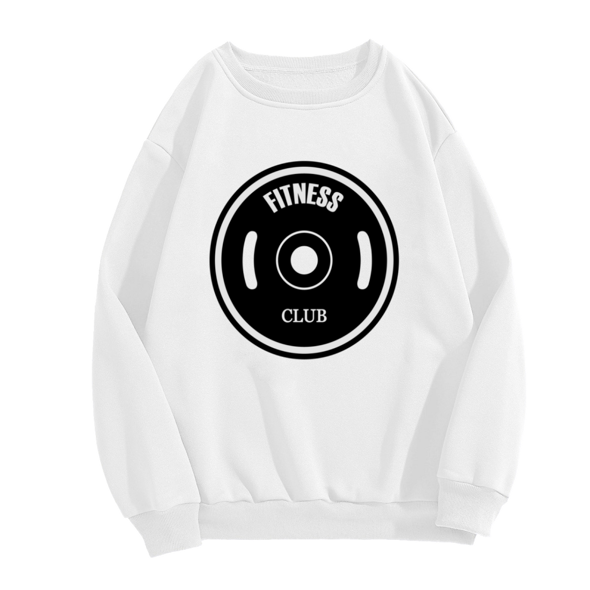 Fitness Club Weight Plate Crewneck Sweatshirt - Gym Workout Graphic Pullover, Bodybuilding Motivation, Lifting Top