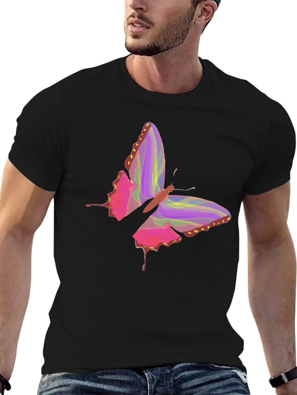 Butterfly Graphic Black T-Shirt