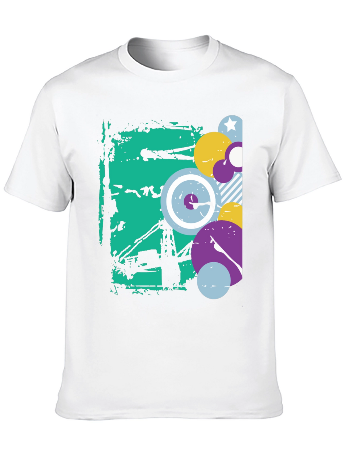 Abstract Graphic Black Crew Neck T-Shirt