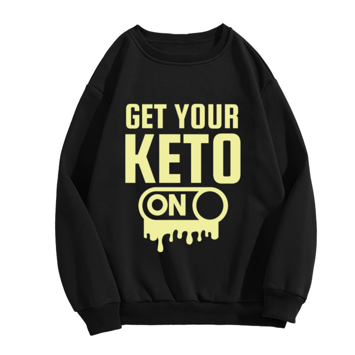 Get Your Keto On Toggle Switch Crewneck Sweatshirt | Funny Low Carb Diet Pullover, Keto Gift