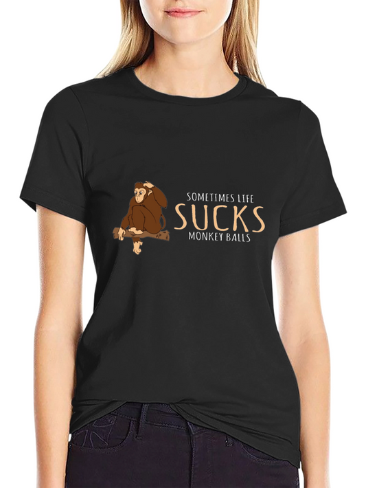Sometimes Life Sucks Monkey T-Shirt - Funny Graphic Tee