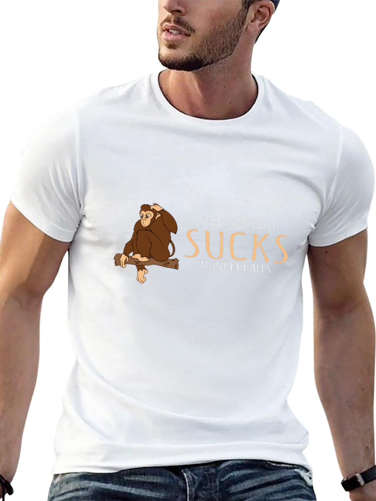 Sometimes Life Sucks Monkey T-Shirt - Funny Graphic Tee