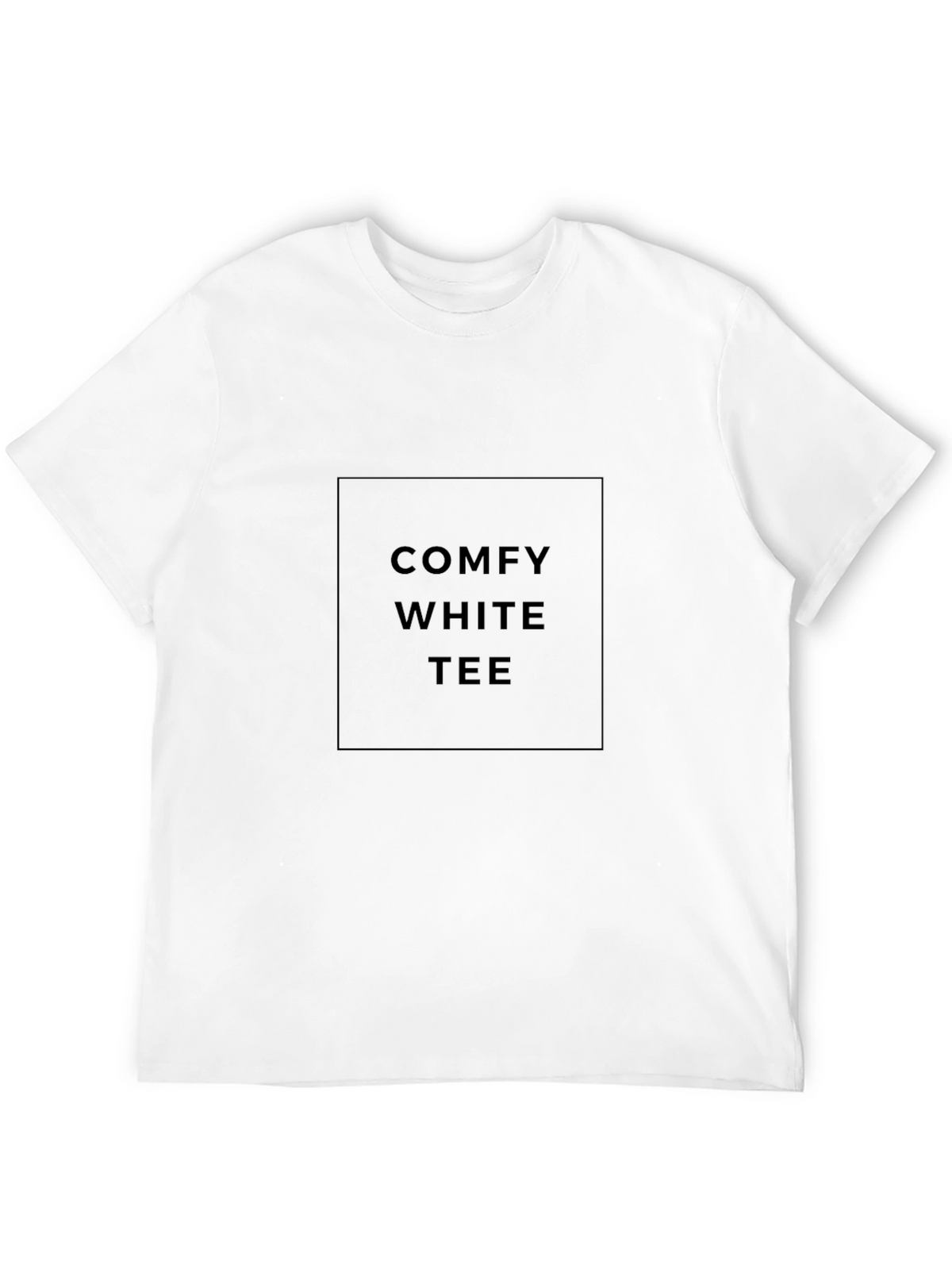 Comfy White Tee Graphic Mens Black T-Shirt