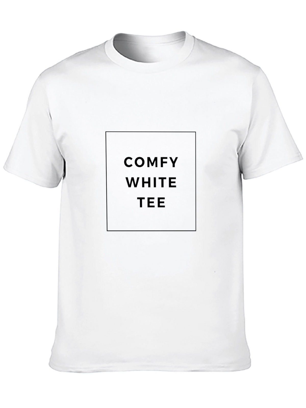 Comfy White Tee Graphic Mens Black T-Shirt