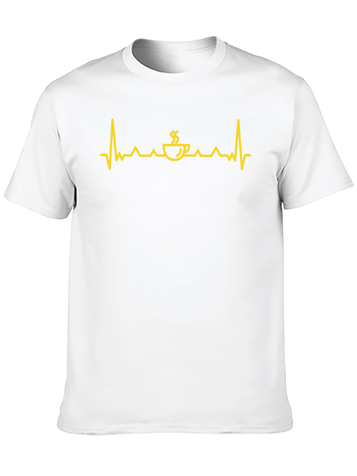 Coffee Heartbeat Graphic Tee - Black Cotton Shirt