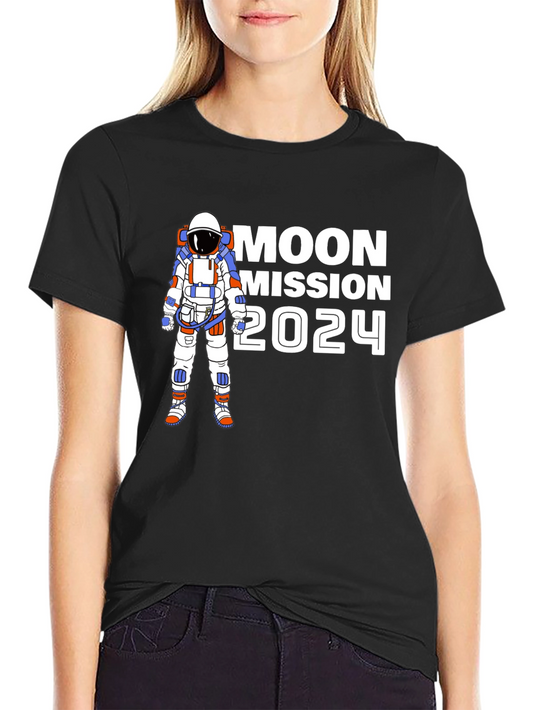 Moon Mission 2024 T-Shirt - Astronaut Graphic Tee
